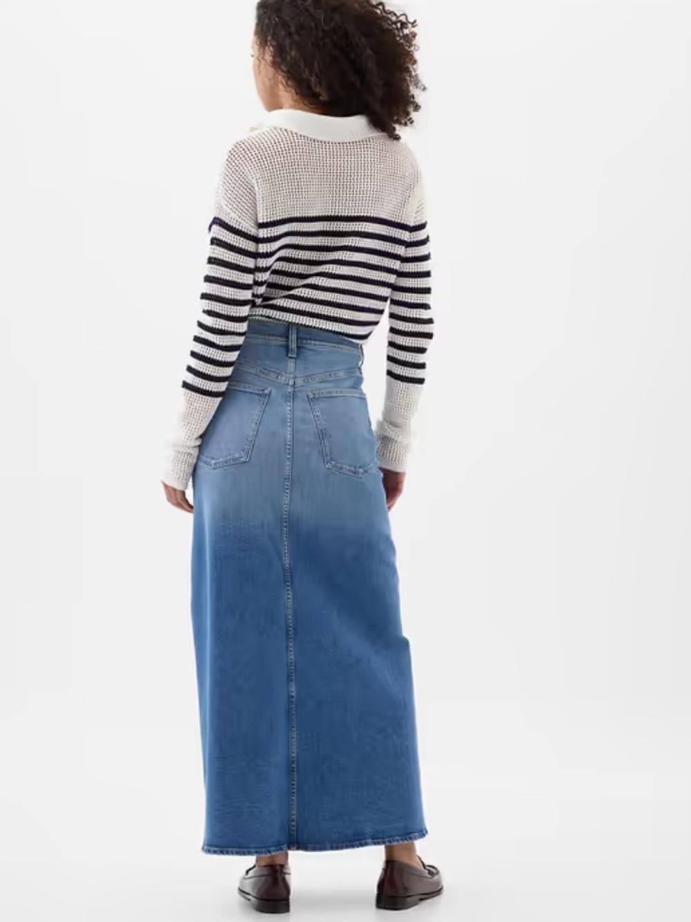 GAP 2024 Light Blue Denim Maxi Skirt size 16 - Picture 2 of 11